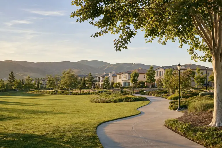 Modern park and neighborhood in Irvine